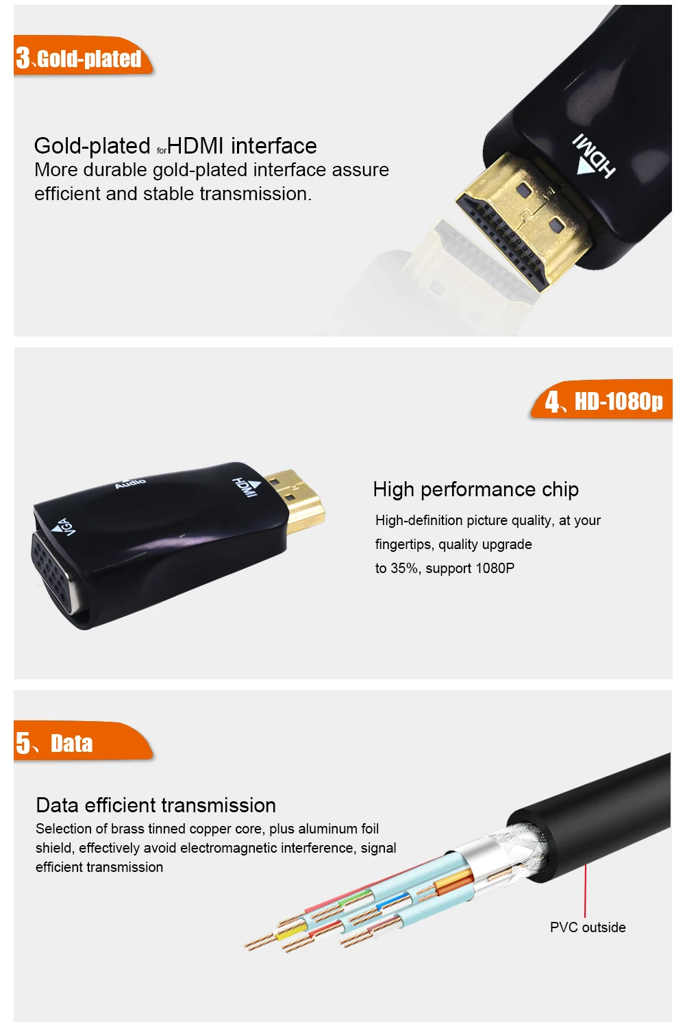 TISHRIC Мужской к женскому для HDMI к VGA конвертер с аудио кабелем для ПК ноутбук планшет поддержка 1080P HDTV адаптер