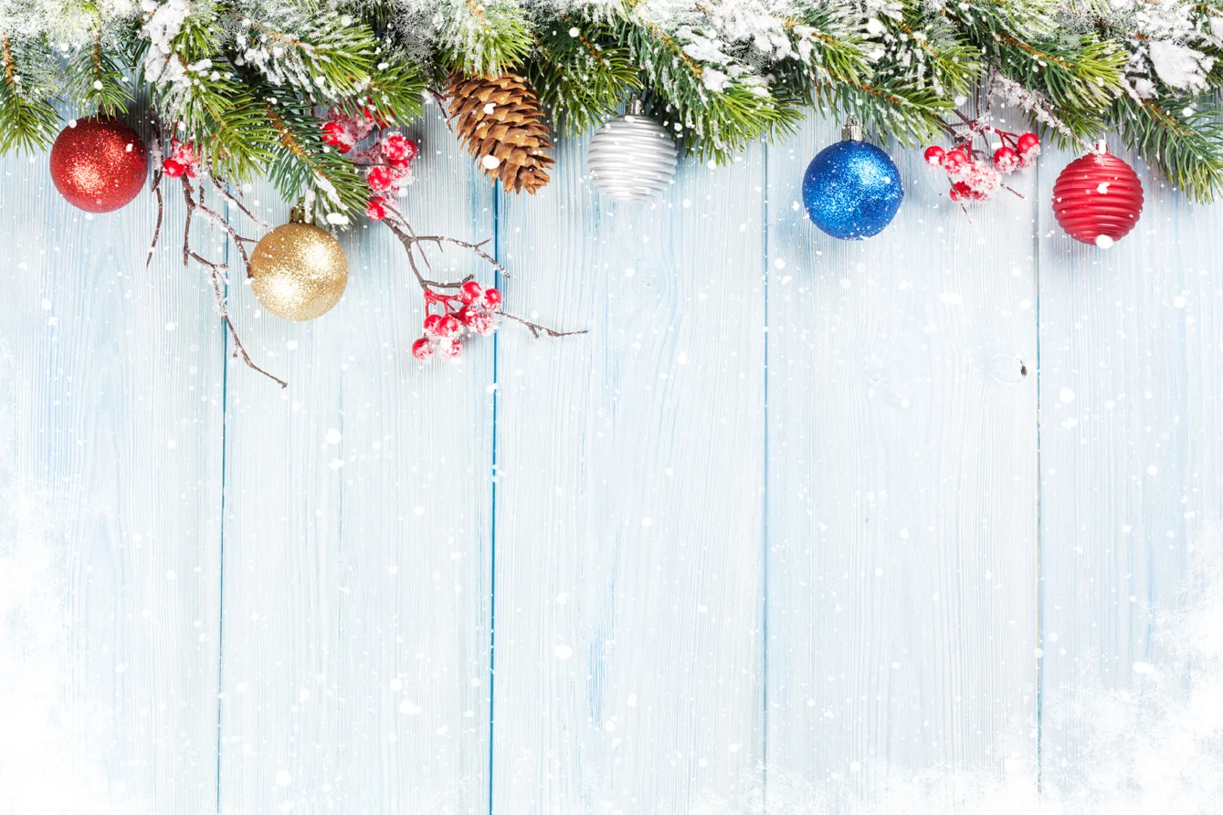 KATE фон для фотосъемки Рождество красочные Bolas Navidad снег белая текстура дерева пол