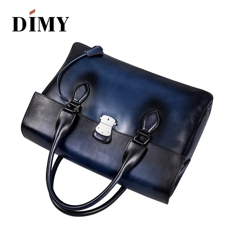 DIMY итальянский Тренто из телячьей кожи мужские портфели ручная сумка винтажные