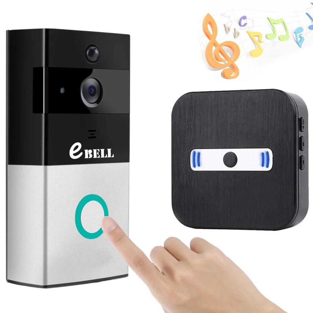

Беспроводной дверной звонок с Wi-Fi, 720P, встроенный аккумулятор, видеодомофон