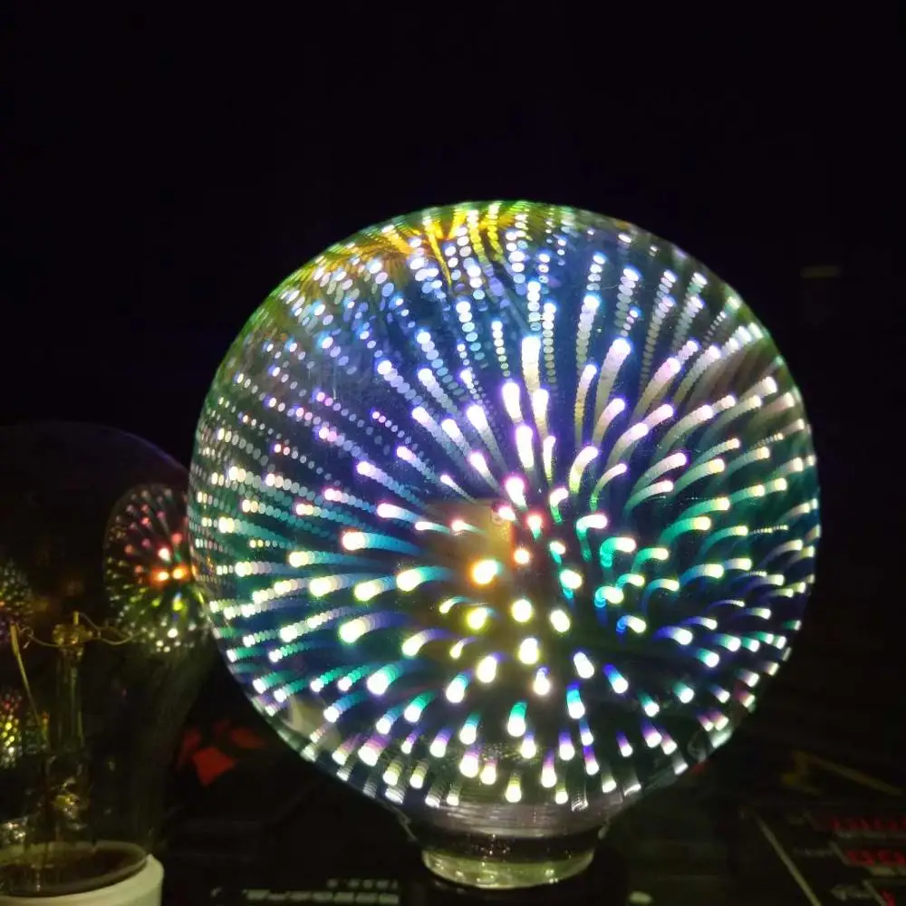 G80 Fireworks Bulb 220 В 3D лампа звездного неба E27 Светодиодный светильник ST64 G80 G95 G125 4 Вт для праздничного рождественского декора Бар Bombillas светодиодный цветной светильник мечты - Испускаемый цвет: G80 Fireworks Bulb