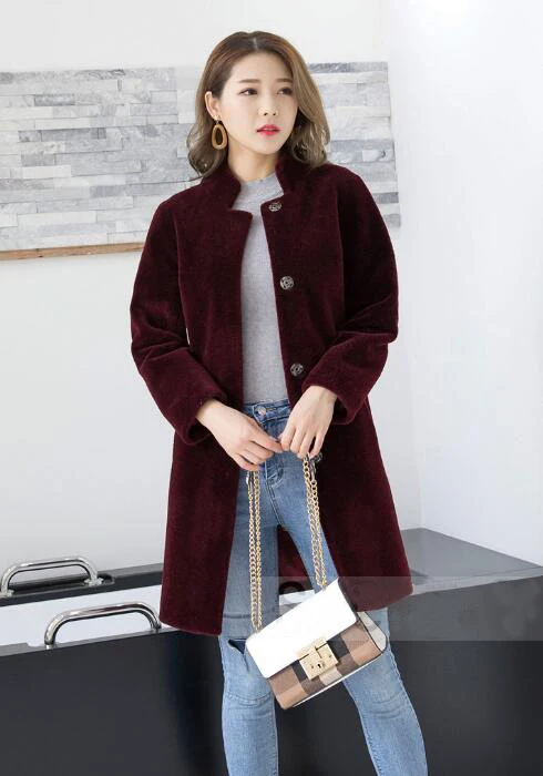 2019 Топ бренд Высокая мода Повседневная Зима Осень Новая Натуральная Овечья шуба