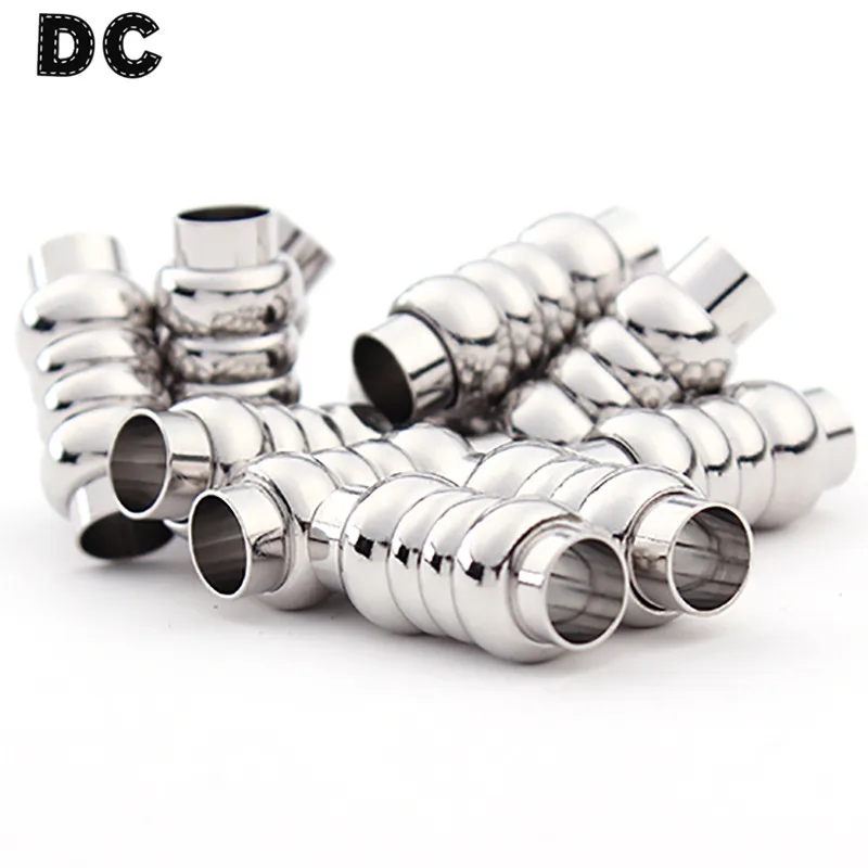 DC 10pcs/lot Hole 6mm Rhodium Copper Round Leather Strong Magnetic Clasp Connector For Bracelet Jewelry DIY Findings F1998 | Украшения и