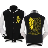 unisex attack on titan jiyuu no tsubasa baseball uniform hoodie jacket coat harajuku cardigan