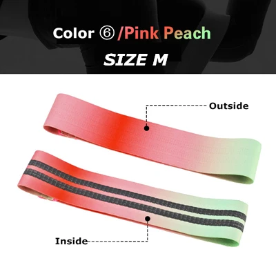 COLOR 6-M Эспандеры для йоги, анти-скольжение, расширенная Резиновая лента для упражнений, плетеная эластичная лента, Эспандер для подъема бедер - Цвет: COLOR 6-M