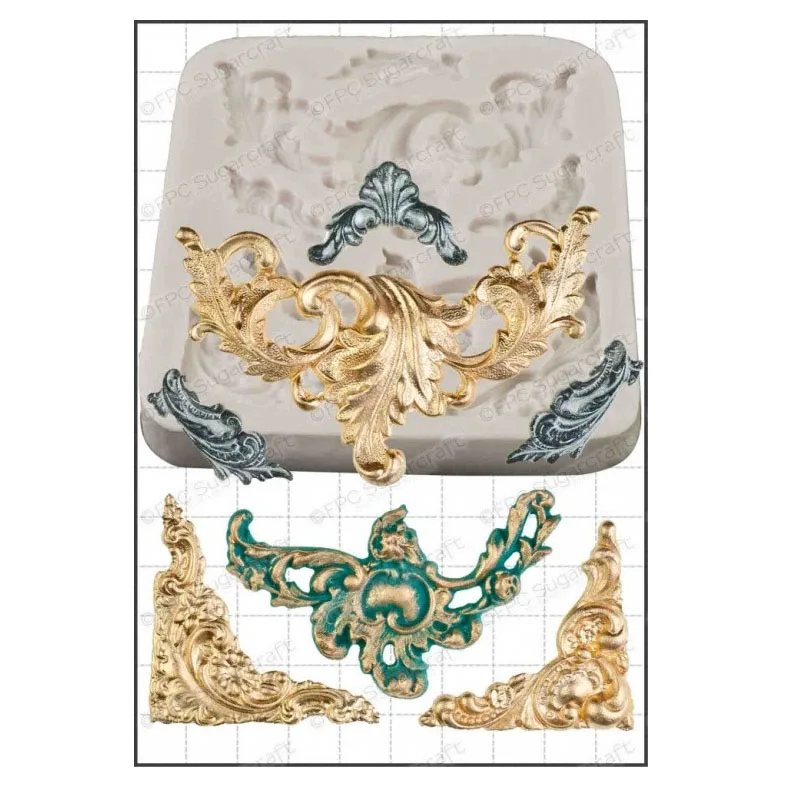 Yueyue Sugarcraft завитки в стиле барокко силиконовая форма для торта помадка