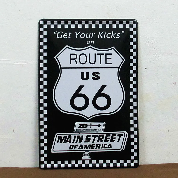 50 шт./лот металлический знак потертый шик деревенский ROUTE 66 винтажный оловянный