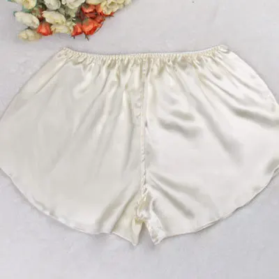 cream colored Летние шелковые женские шорты для дома, безопасные штаны, леггинсы, шелковые трусики - Цвет: cream colored