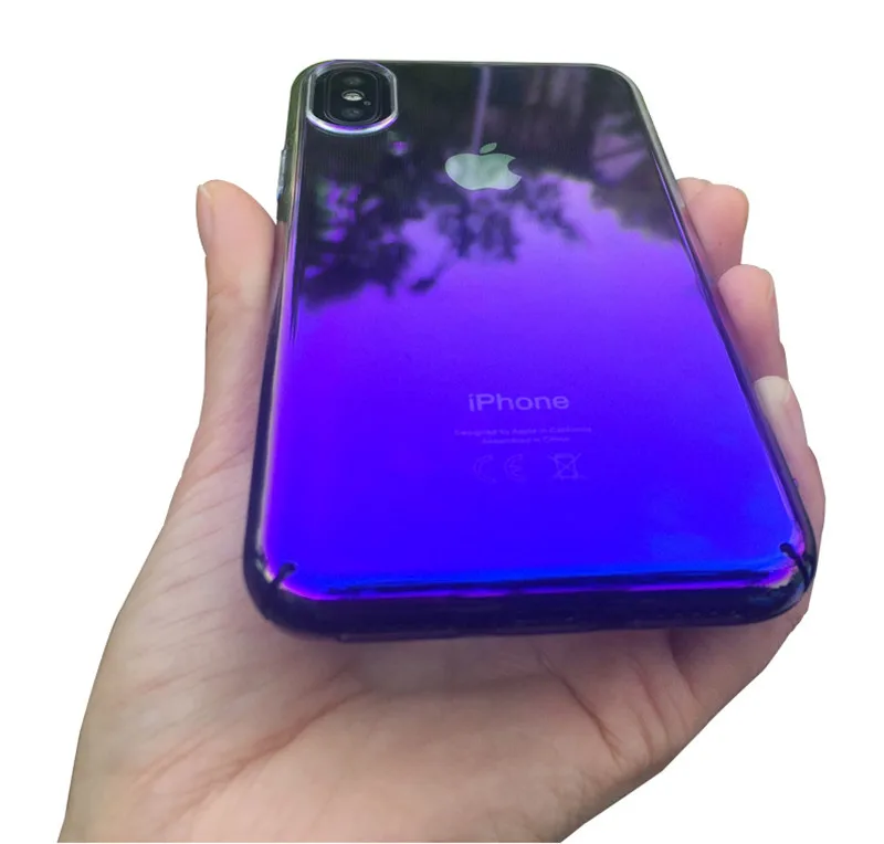 Градиент Цвет ТПУ мягкий чехол для мобильного телефона iPhone X 8 7 6 плюс Чехол