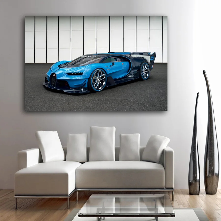 HD с Bugatti видения GT Супер спортивный автомобиль плакат картины на холсте для Декор