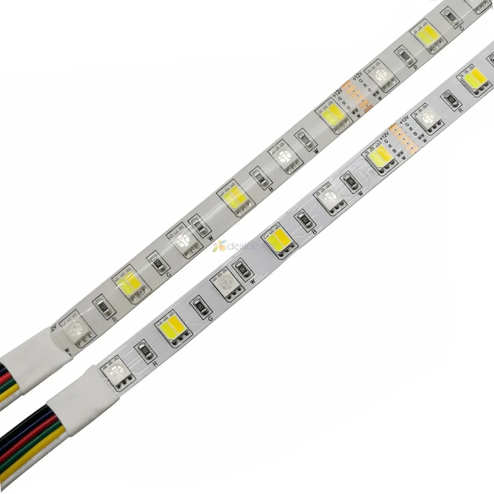 Светодиодная лента RGB + CCT 5050 SMD 60 светодиодов/м 5 м холодный белый теплый 2 в 1 гибкая
