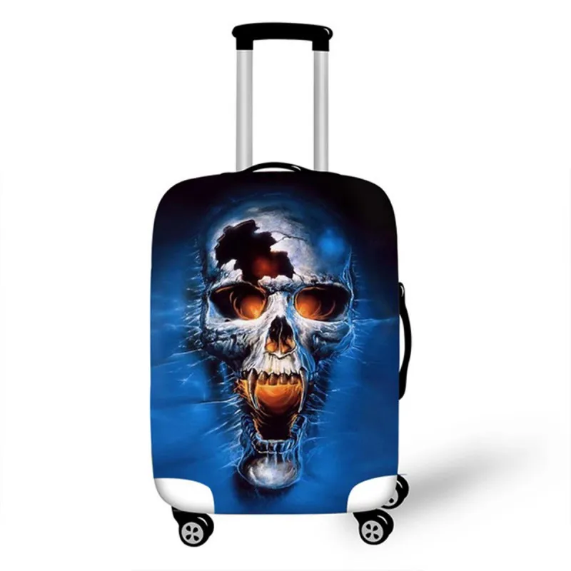 Skull Suitcase Cover Protector For 18-32 Inch Trolley Case Elastic Thick Travel Dust Cover Baggage Luggage Protective Cover - Цвет: V15