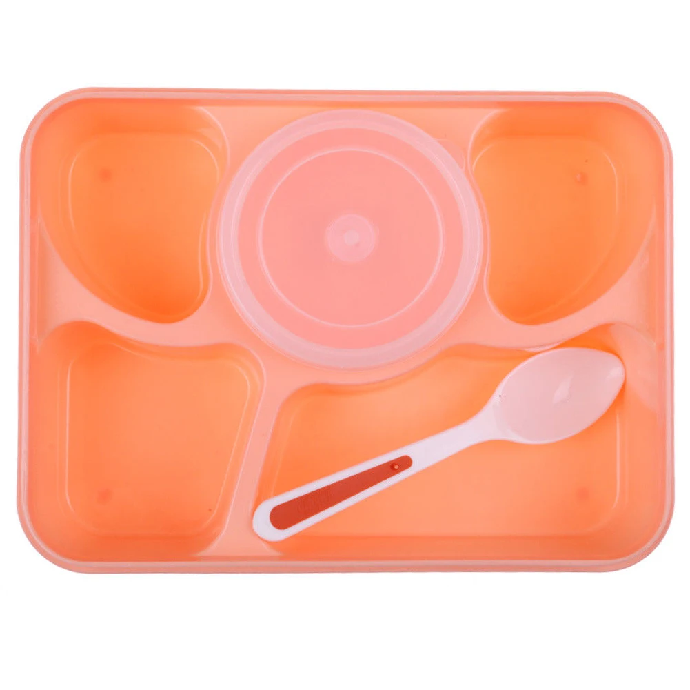 Bento Box пластик 5 отсеков Ланч-бокс безопасный для микроволновой печи с йогуртом