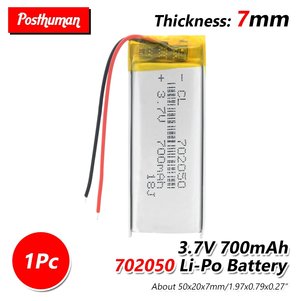 1Pc 702050 3,7 в 700 мАч литий-полимерный литий-ионный аккумулятор для Mp3 MP4 MP5 gps наушников DVD электронной книги bluetooth камеры - Цвет: 1Pc