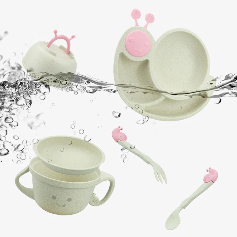 Пшеница креативная анти скальдинг и осень детская посуда мультяшная Улитка