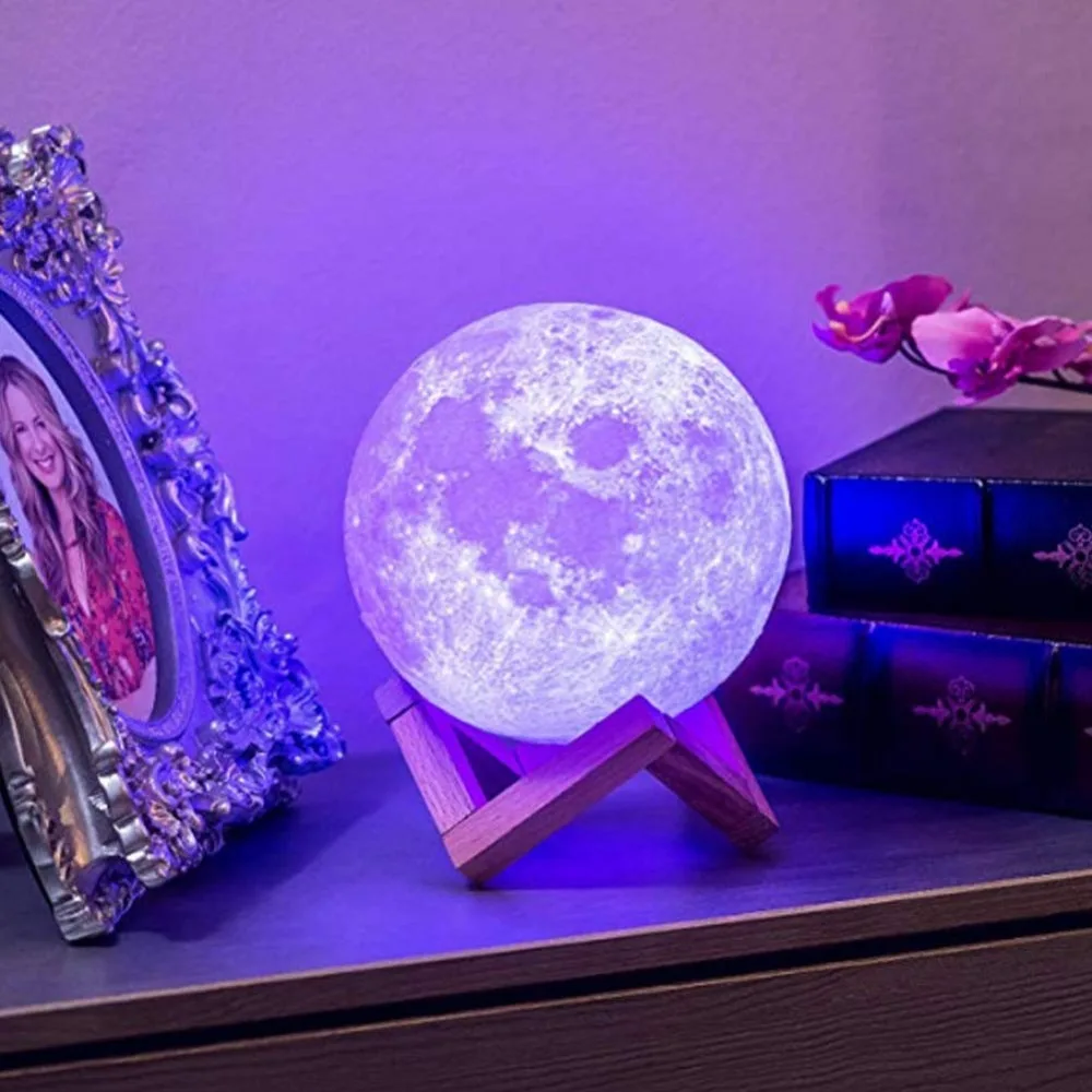 3D окрашенная луна лампа/свет 15 см 16 видов цветов светодиодный ночник для
