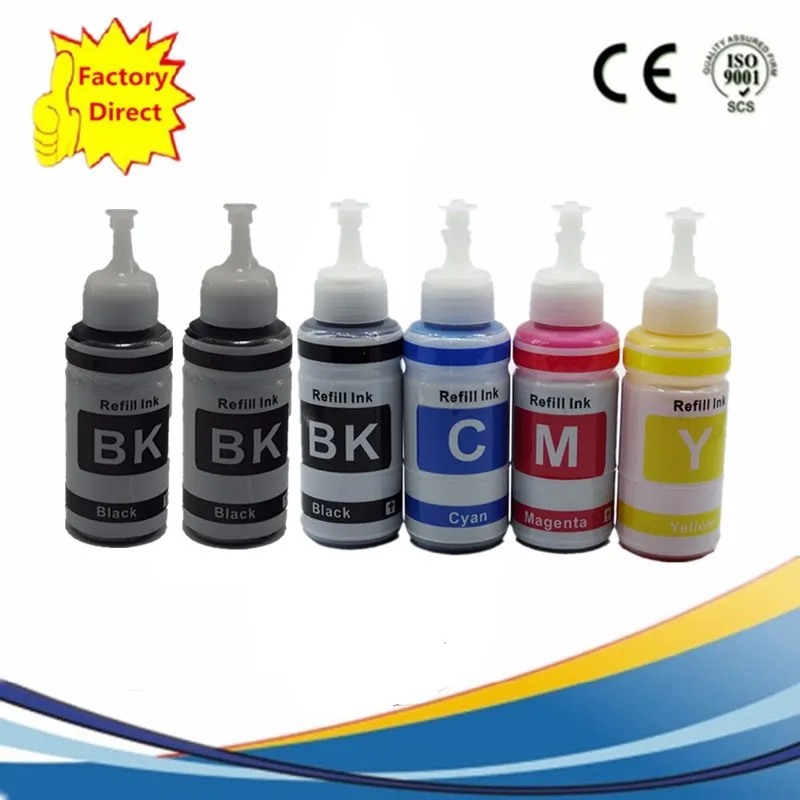 1SET 2BK 6X70ML Чернила на основе не OEM набор из 6 заправляемых чернил комплект 70 мл L800 L801 чернильный картридж для принтера № T6731/2/3/4/5/6 - Цвет: 1SET 2BK 6X70ML