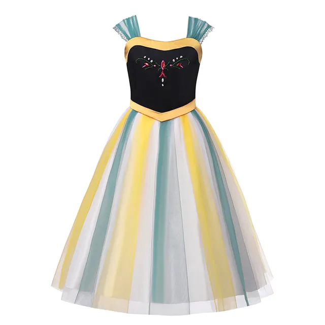 Anna Dress 617 Платья Эльзы и Анны для девочек; детские маскарадные костюмы принцессы Анны; Детские платья для костюмированной вечеринки; вечерние костюмы для Хеллоуина - Цвет: Anna Dress 617