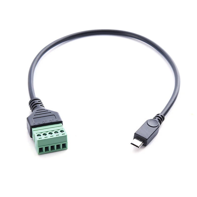 1 шт. фута 5 штырьков Micro USB 2 0 штекер штифтов винт с защитой без клемм адаптер