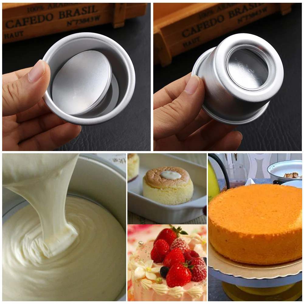 5 шт. 6*4 см DIY алюминиевый сплав для мини-кекса пирога съемная нижняя круглая форма