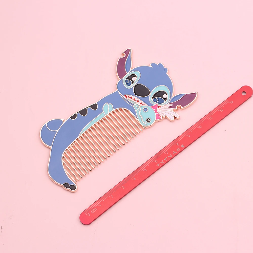 Kawaii аниме Лило и Стич макияж зеркало гребень мультфильм косметическое зеркало компактный карманный инструмент для красоты Металлический Гребень как подарок