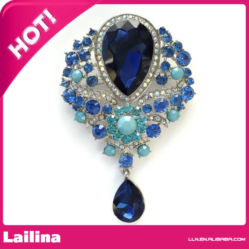 

Blue Drop Pendant Rhinestone Crystal Brooch Champagne Brooch Wedding Accessories Bridal Brooch bouquet Hair comb DIY Crafts