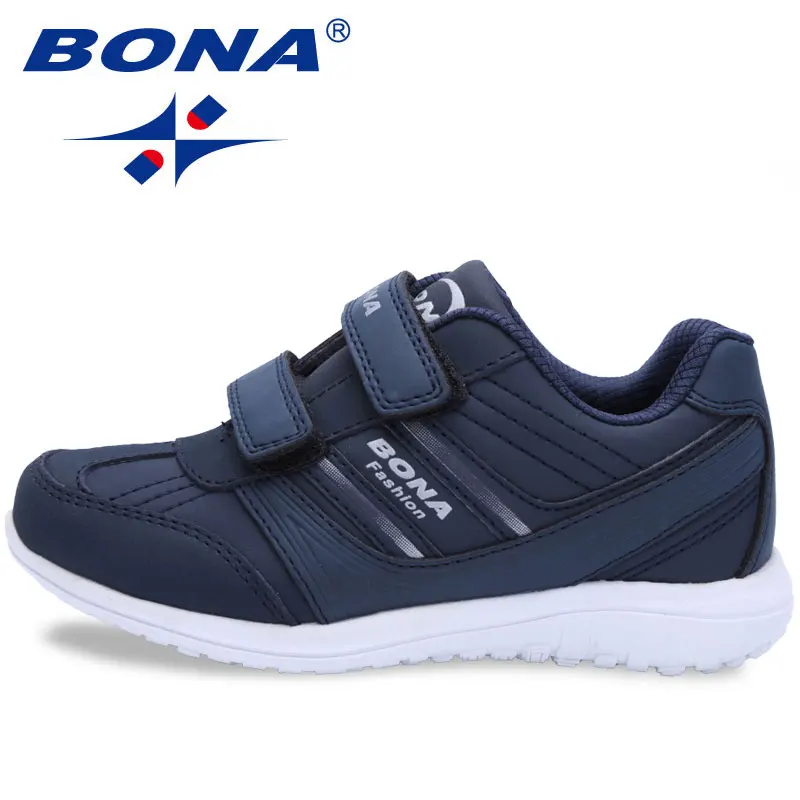 SKY BLUE BONA/Новинка; повседневная обувь в классическом стиле для мальчиков; прогулочная обувь на липучке для девочек; Детские кроссовки из синтичной кожи; Быстрая - Цвет: SKY BLUE