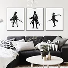 Картина на холсте, японская анимация, атака на титанов, Скандинавская Акварельная живопись, украшение для детской комнаты