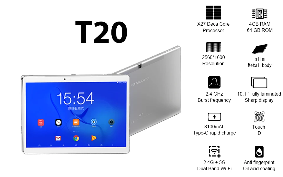 Teclast T20 Helio X27 Deca Core 4 Гб RAM 64G Dual 4G SIM Android 7 0 OS 10 1 дюймовый планшет|Планшеты| |