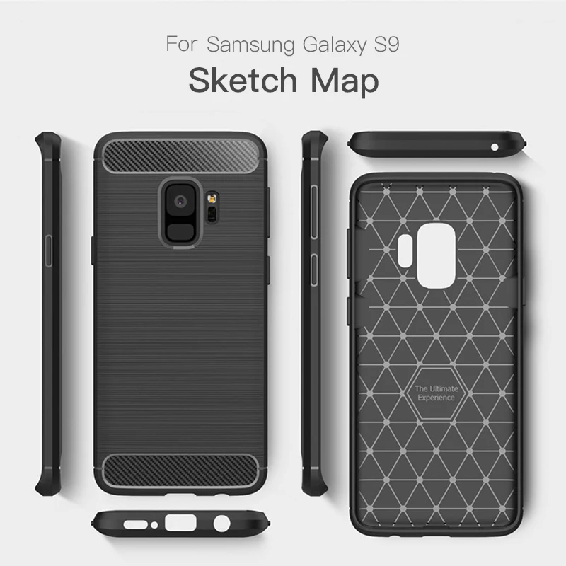 Для Samsung Galaxy S9 S8 Plus S7 Edge S6 Роскошный чехол из углеродного волокна ТПУ силиконовый