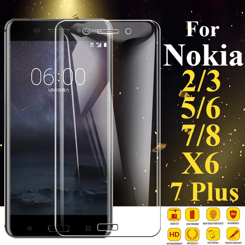Защитное стекло для nokia 6 закаленное 2 3 5 7 plus x6 Защитная пленка экрана 9h | Мобильные