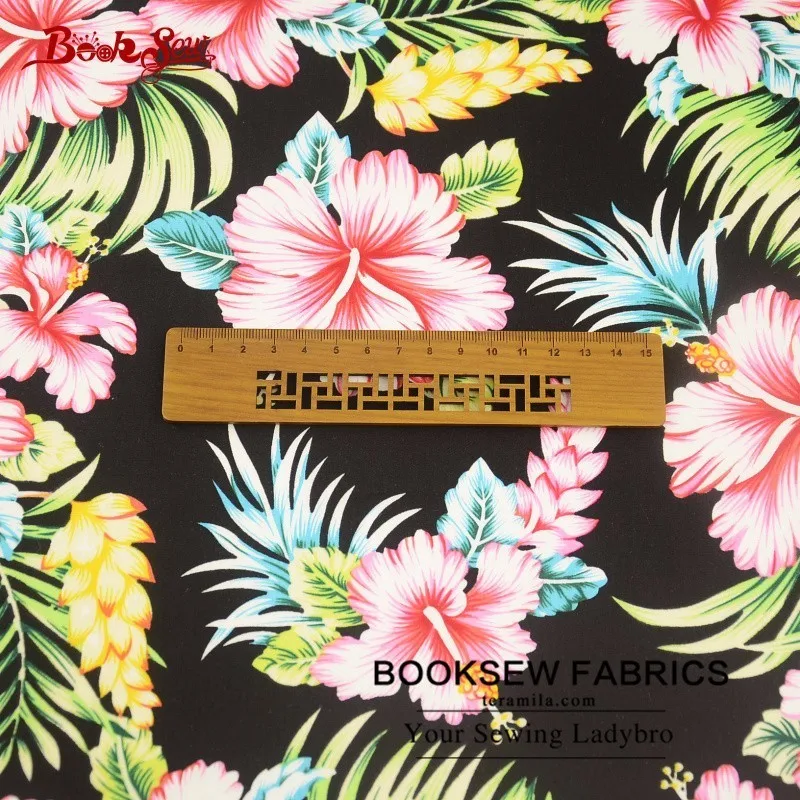 Booksew 100% Cotton Poplin Fabric Red Flower Design Home Textile High-Density Sewing For Dress Craft Shirt Scrapbooking Clothing | Дом и сад