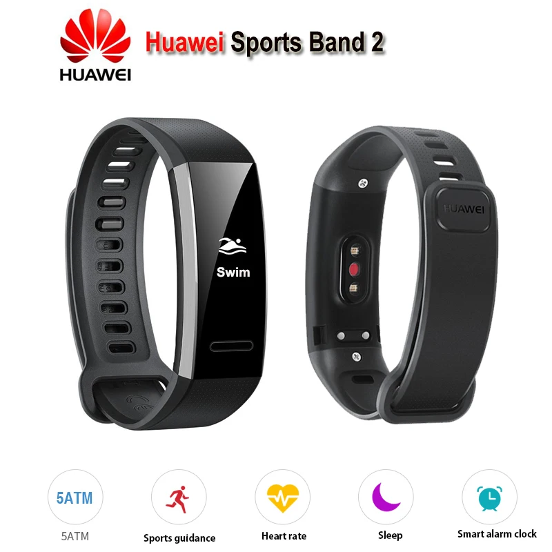 Смарт браслет huawei Sports Band 2 5ATM 0 91 &quotOLED экран для плавания с контролем сердечного