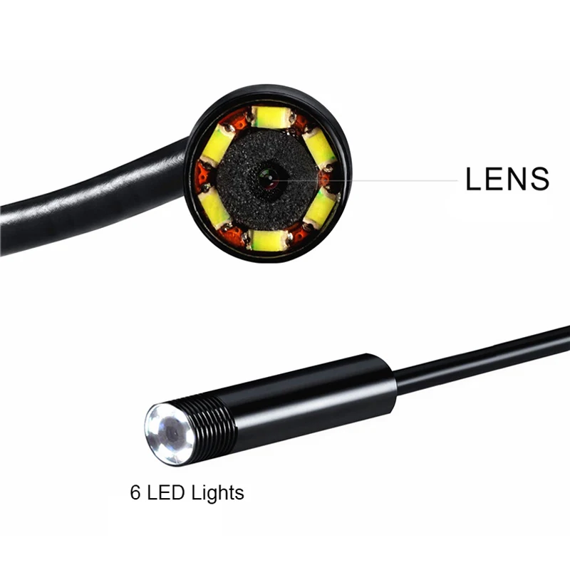 эндоскоп 7 мм Android USB Эндоскопа Бороскоп Водонепроницаемая Endosopio Осмотр Трубы