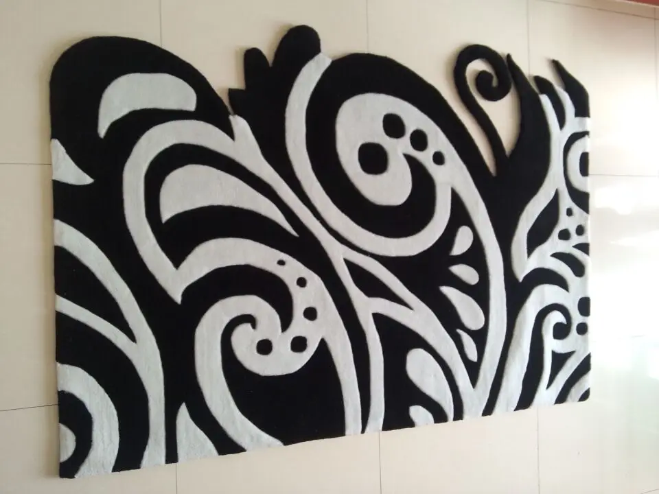 Континентальный Классический черно белый ковер ручной акриловый для гостиной