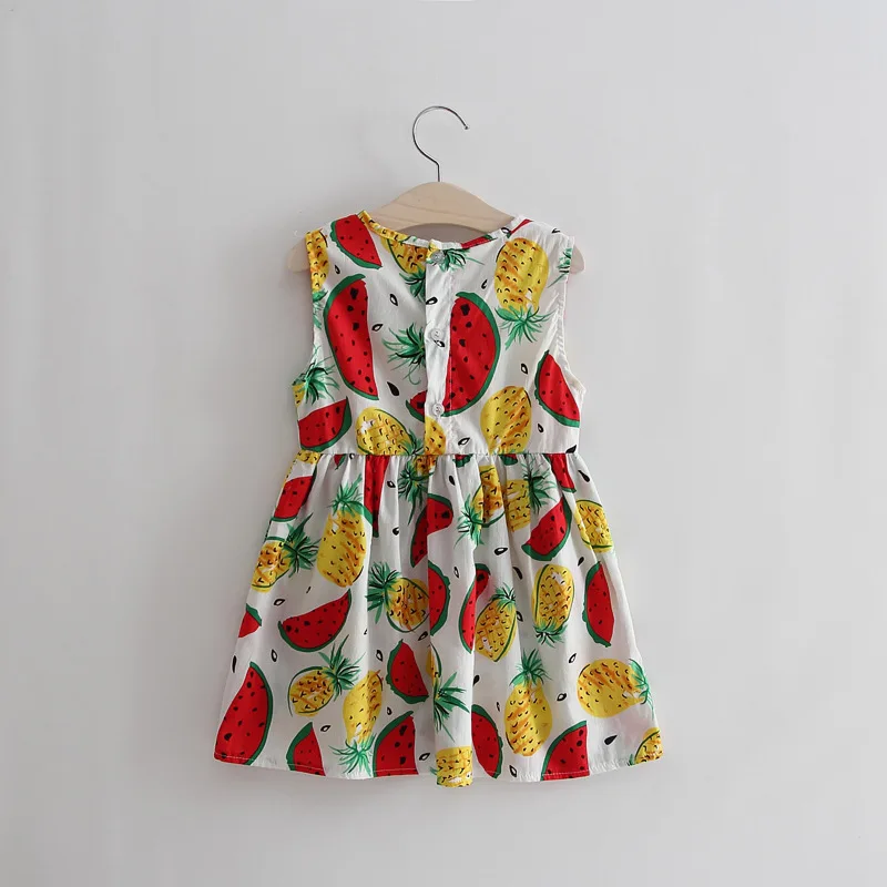 2017 летнее платье без рукавов для девочек с принтом фруктов арбуза ананаса
