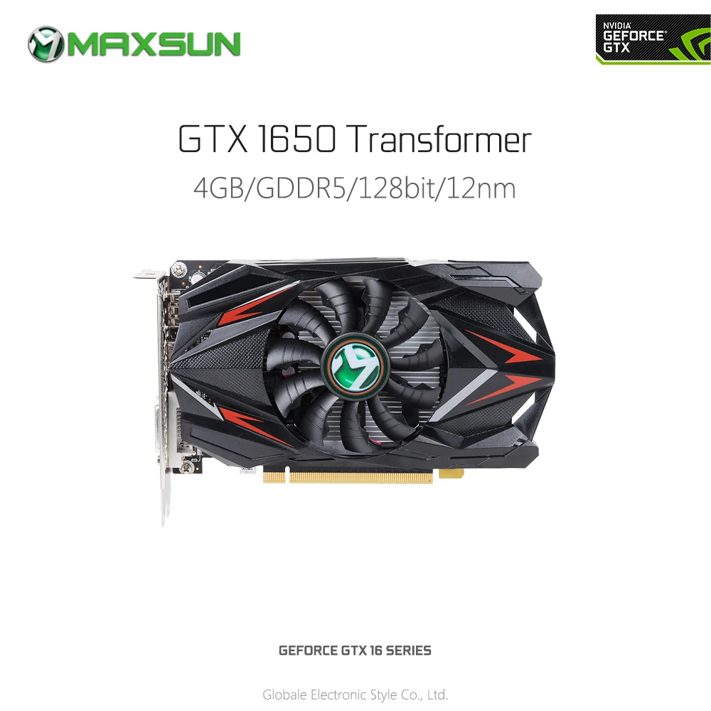 Оригинальная видеокарта MAXSUN Nvidia GeForce GTX 1650 Transformer 4G для игр 1485 МГц GDDR5 DP HDMI DVI