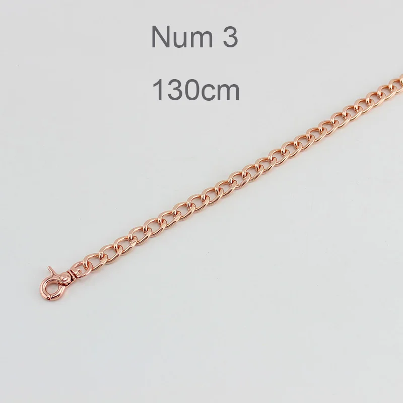 Num 3 130cm 1 шт. 110-120-130см Красивая цепь из розового золота, 3 вида стилей, красивые розовые Золотые женские сумки, кошелек с регулировкой Замена цепочки - Цвет: Num 3 130cm
