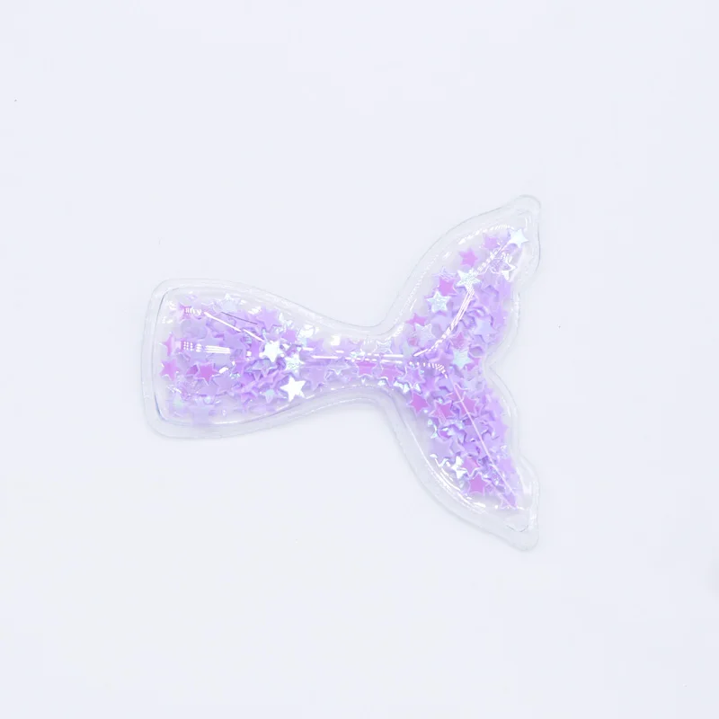 Purple 6 шт., 55*50 мм, аппликации с блестками, хвост русалки, патчи для рукоделия, украшения для торта, украшения, головные уборы, заколки для волос, аксессуары, H23 - Цвет: Purple