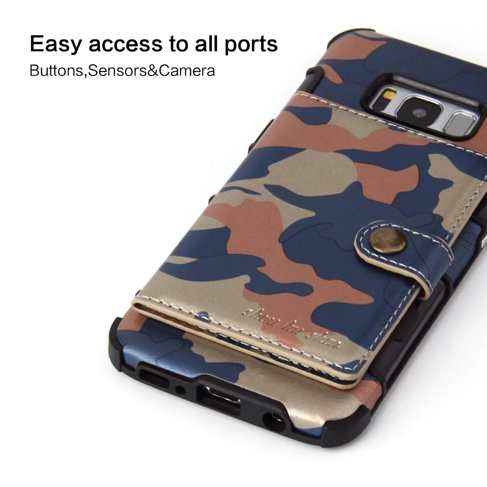 Роскошный камуфляжный чехол кошелек для Samsung Galaxy S8 S9 S10 plus 5G S10e Note 8 9 10 из