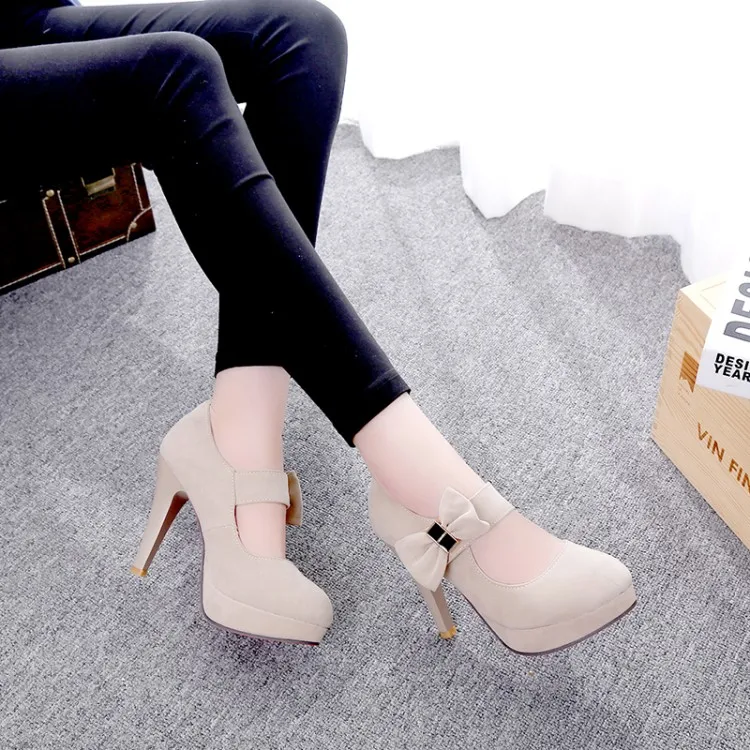 Туфли лодочки женские на платформе и толстом каблуке туфли с круглым носком