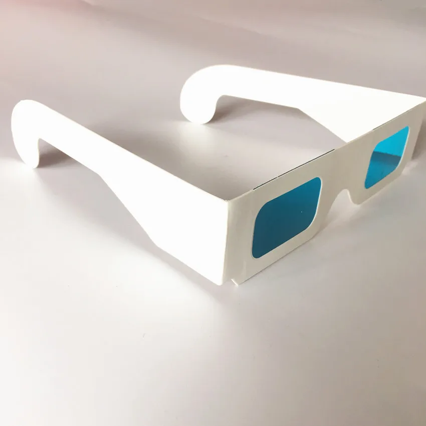 Бесплатная доставка (100 шт./лот) Многоразовые 3D очки из белой бумаги бумажная