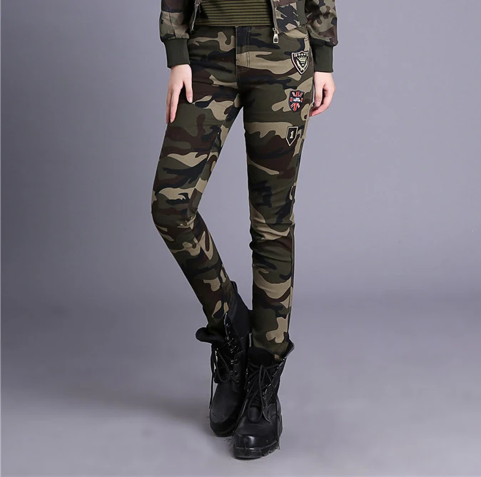 Camouflage pants Уличный Камуфляжный спортивный костюм для женщин, хлопок размера плюс, тренировочный военный костюм из двух частей, для танцев, походов, тактические куртки и штаны - Цвет: Camouflage pants