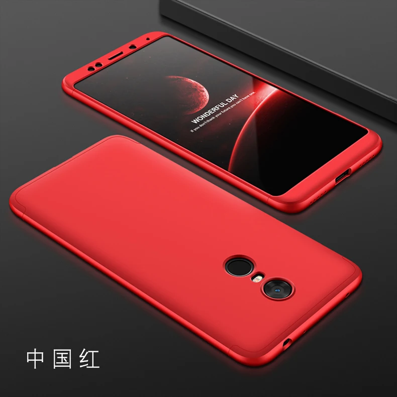 red Роскошный бронированный чехол 360 для Xiaomi Redmi 5 Plus Redmi5 Pro, чехол, Жесткий Бампер, защитный чехол - Цвет: red