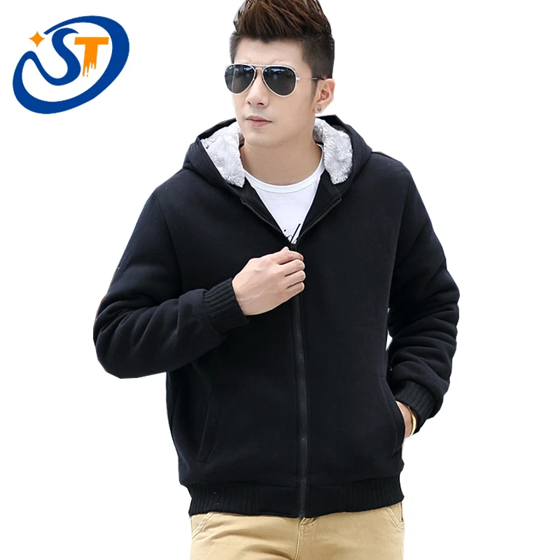 Hoodies Men Fashion Sport Winter Coats Long Sleeve Hoodie Men's Outdoor Casual Sweatshirts Plush Thicken Black 635 | Мужская одежда