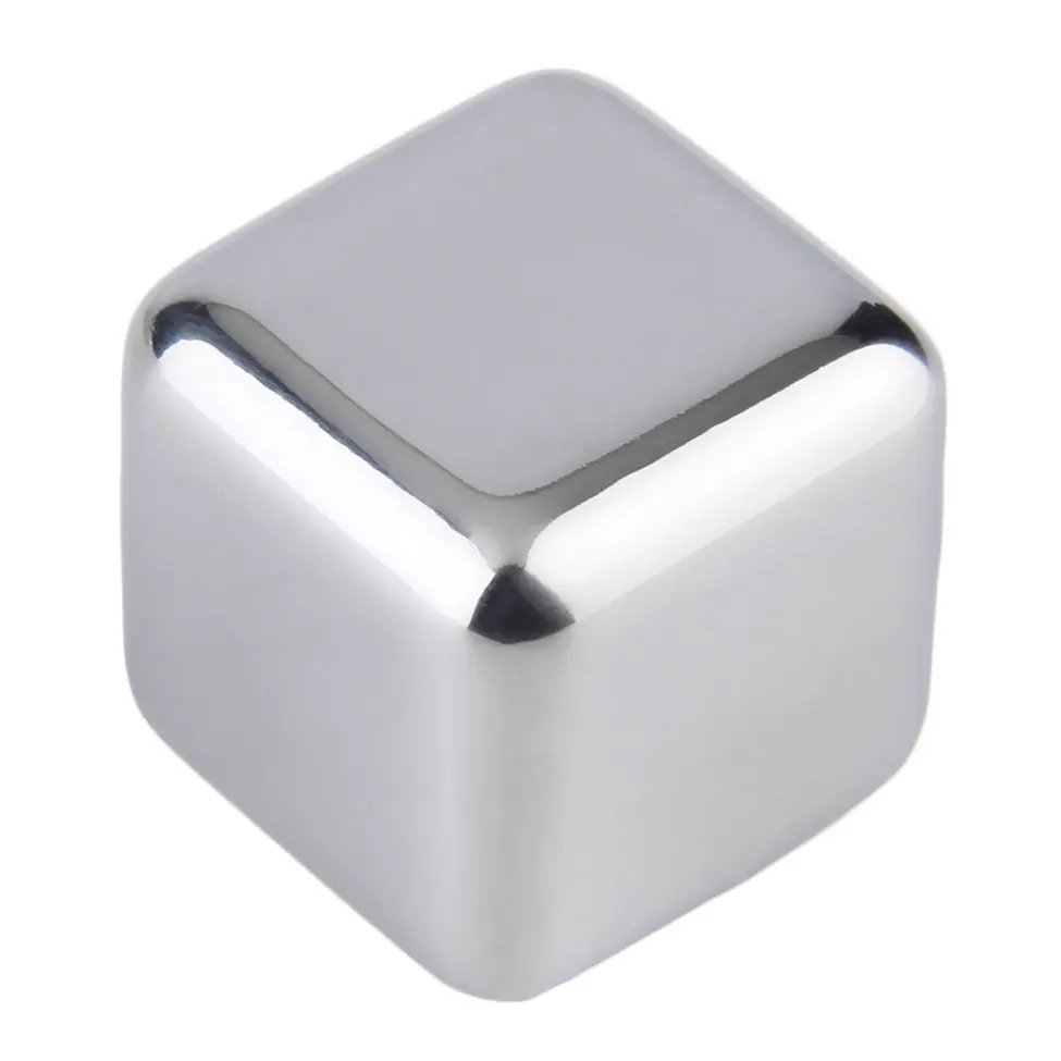 2 pcs Reusable Stainless Steel Whiskey Cooler Stones Ice Cubes Chillers Drink | Дом и сад