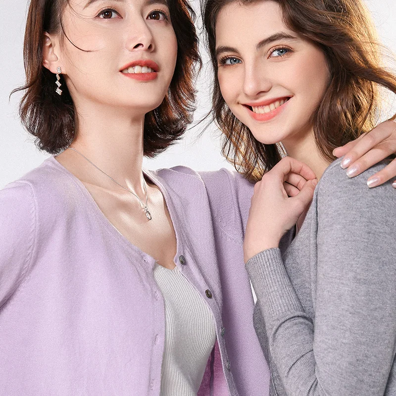 Новинка 2019 Ранняя весна кашемировый кардиган женский круглый вырез свободный