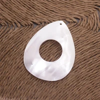 35mmx45mm drop shell white mother of pearl 16mm hole jewelry making diy