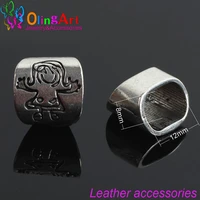 olingart 106mm silver color retro style slider leather fashion jewelry findings clasps girl for flat cord bracelet diy