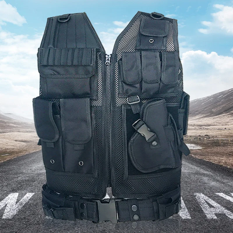 

Outdoor Tactical Hunting Vest High Quality Black Vest Security Training Combat CS Field Protection Vest For Paintball Game SWAT